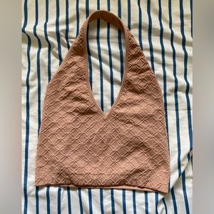 Seamless halter textured top